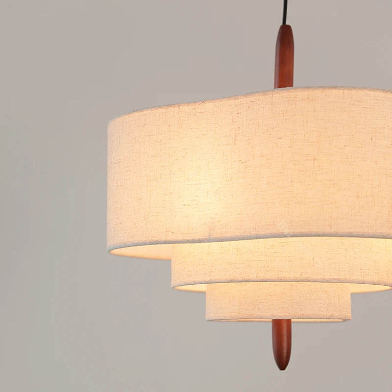 Nordic Minimalist Wabi-Sabi Fabric Chandelier Lamp Fixture
