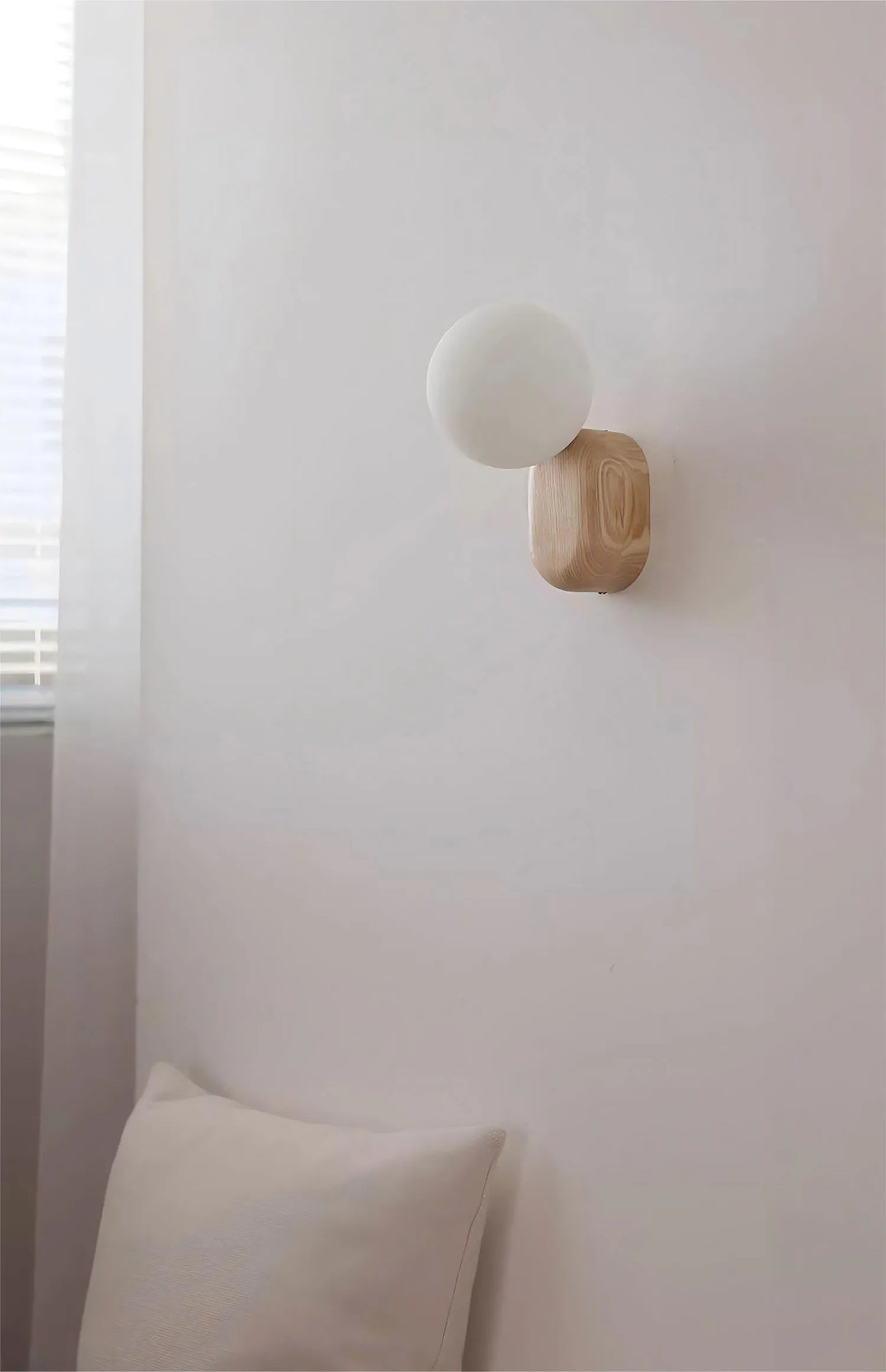 Spherical Glass Wooden Modern Wall Sconce Light