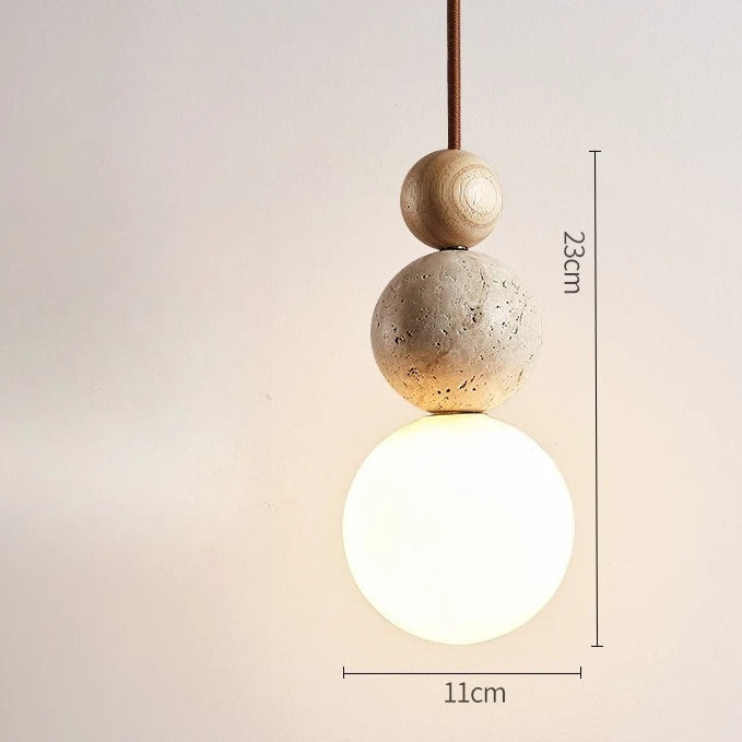 Travertine Decorative Stone Wabi-Sabi Lamp Light for Living Room Bedroom
