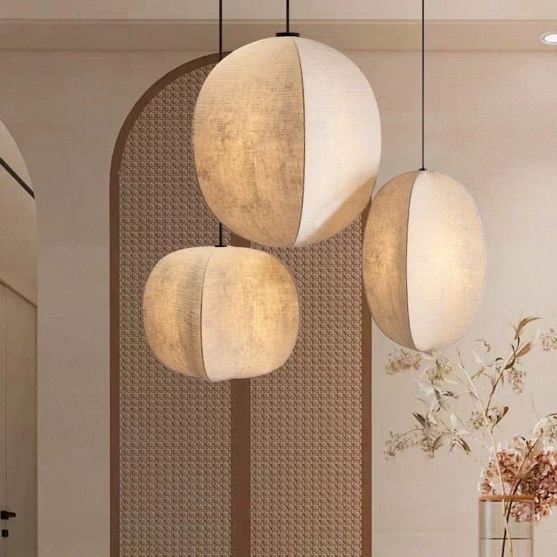 Wabi-Sabi Korean Style Cage LED Lighting Fixtures