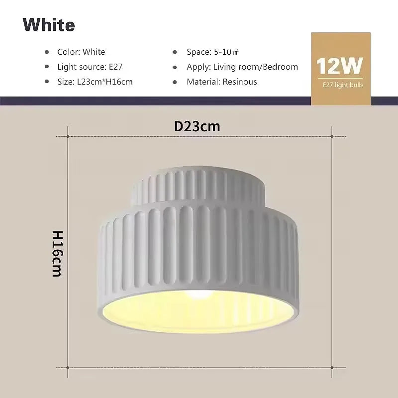 Two Tiered Nordic Resin Cylindrical Decoration Ceiling Lamp