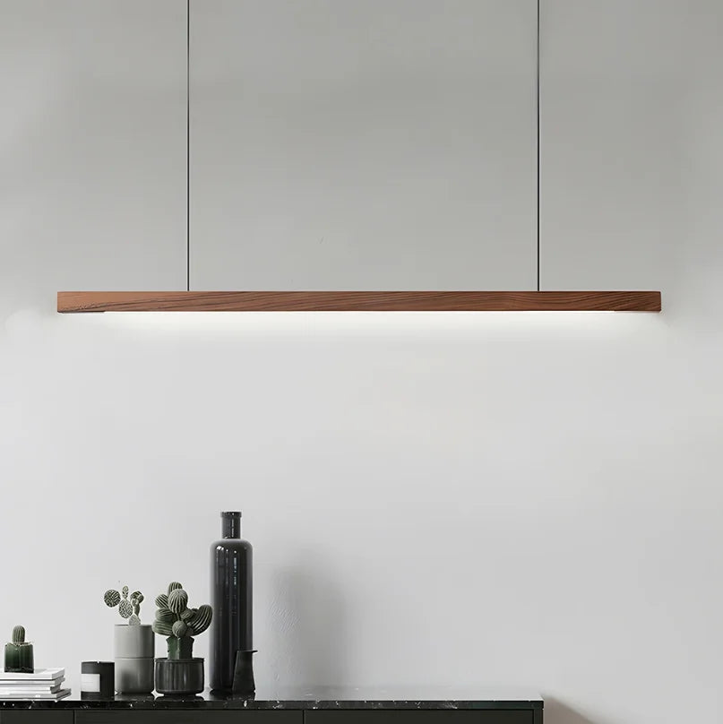 Nordic Wood Pendant LED  Strip Hanging Celling Lamp
