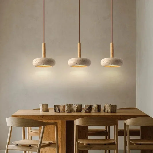 Travertine Decorative Stone Wabi-Sabi Lamp Light for Living Room Bedroom