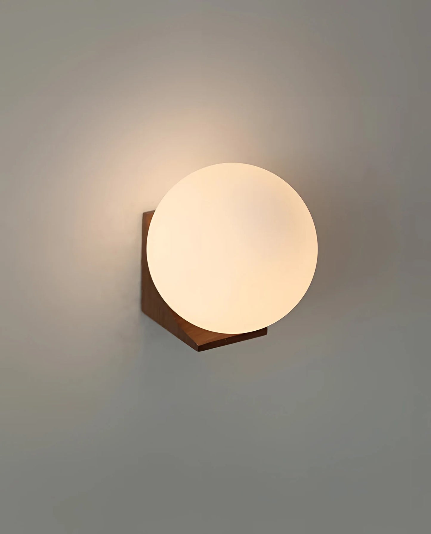 Walnut  Round Ball Glass Wall light Sconces