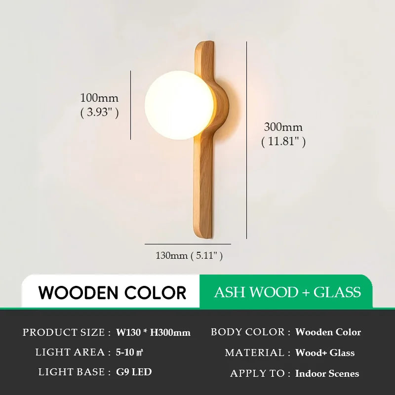 Globe Glass Moonlight Wall Sconce Light