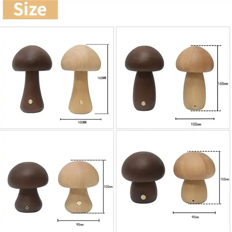Creative Mushroom LED Portable, Cordless, Rechargeable Mushroom Night Light