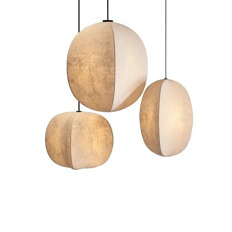 Wabi-Sabi Korean Style Cage LED Lighting Fixtures