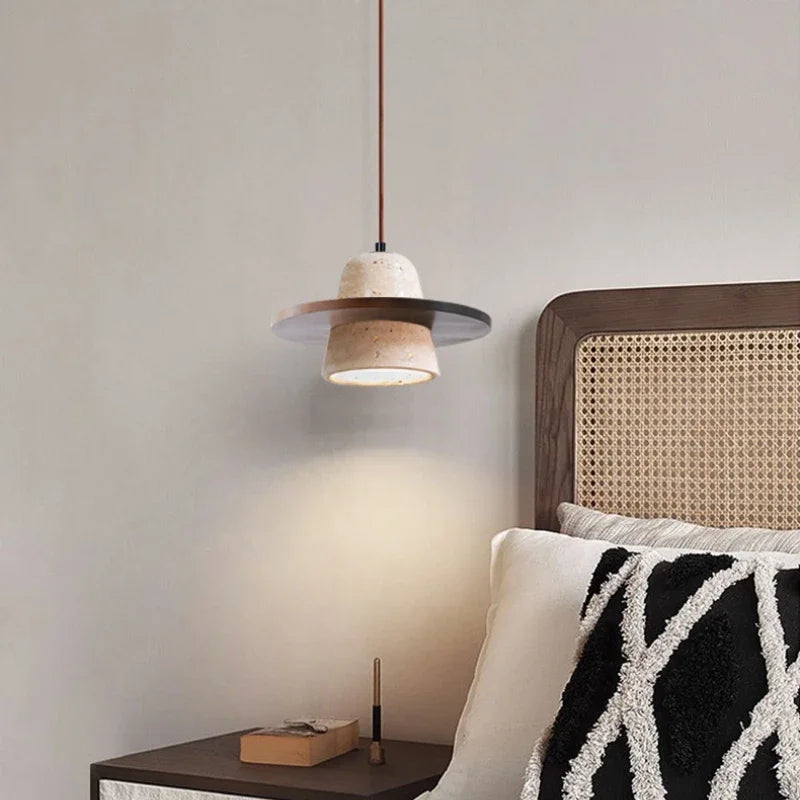 Natural Yellow Cave Stone Pendant Light