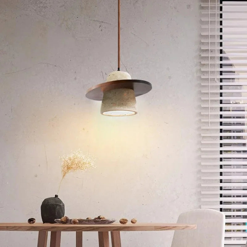 Natural Yellow Cave Stone Pendant Light