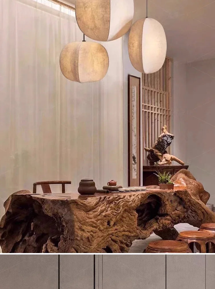 Wabi-Sabi Korean Style Cage LED Lighting Fixtures