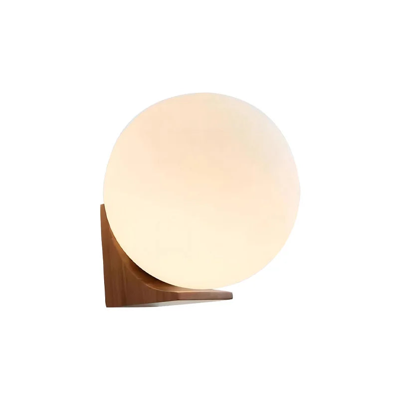 Walnut  Round Ball Glass Wall light Sconces