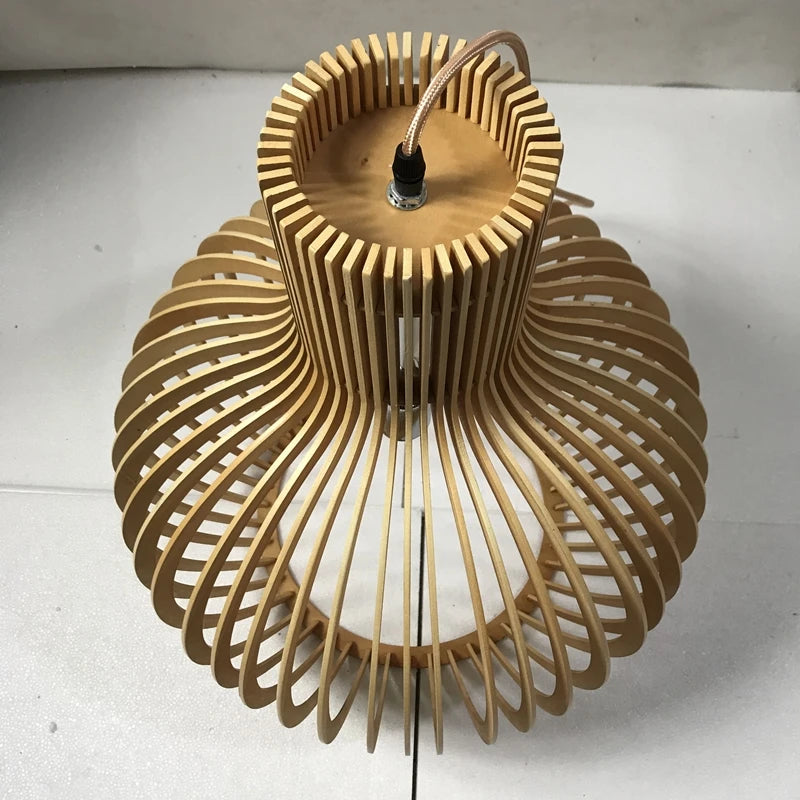 Nordic Wood Birdcage Pendant Light