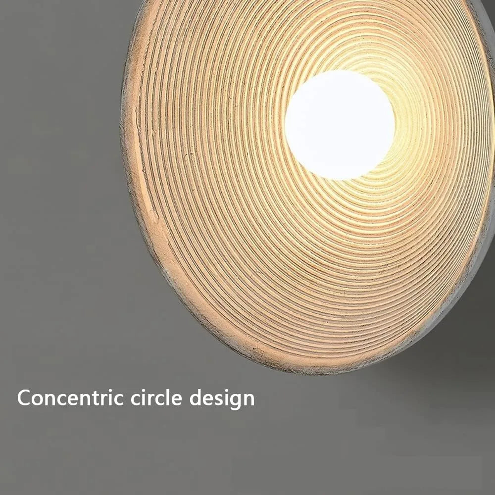 Japanese Style Wall Lamp Round Shade Resin Decor Wall Mount Lights