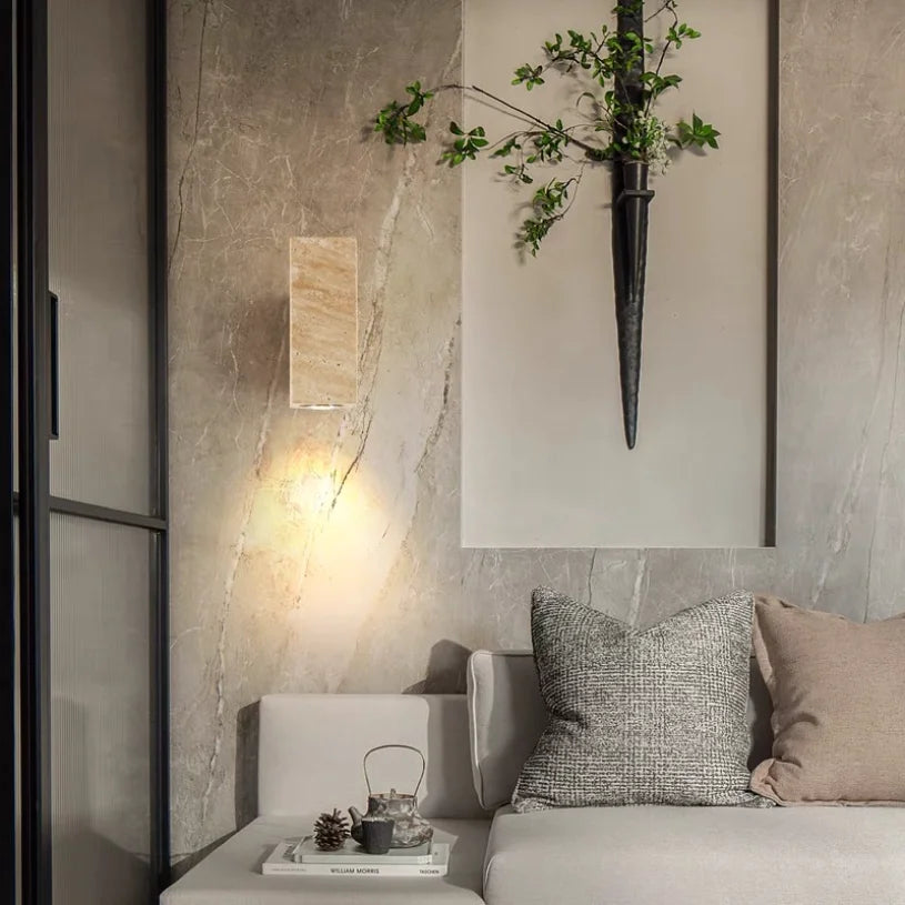 Modern Background Indoor/Outdoor Stone Sconce Lighting