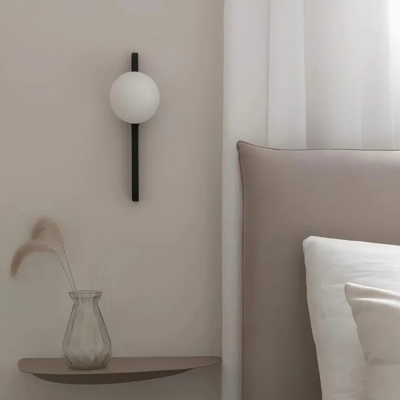 Globe Glass Moonlight Wall Sconce Light