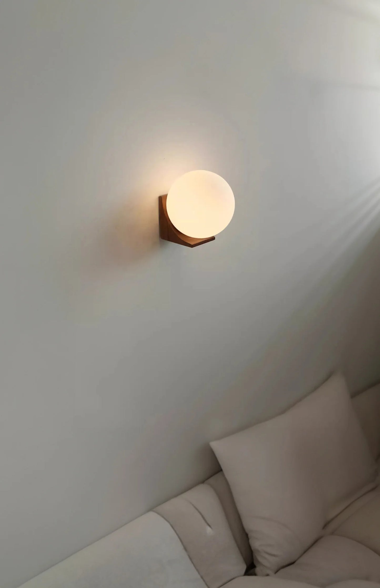 Walnut  Round Ball Glass Wall light Sconces