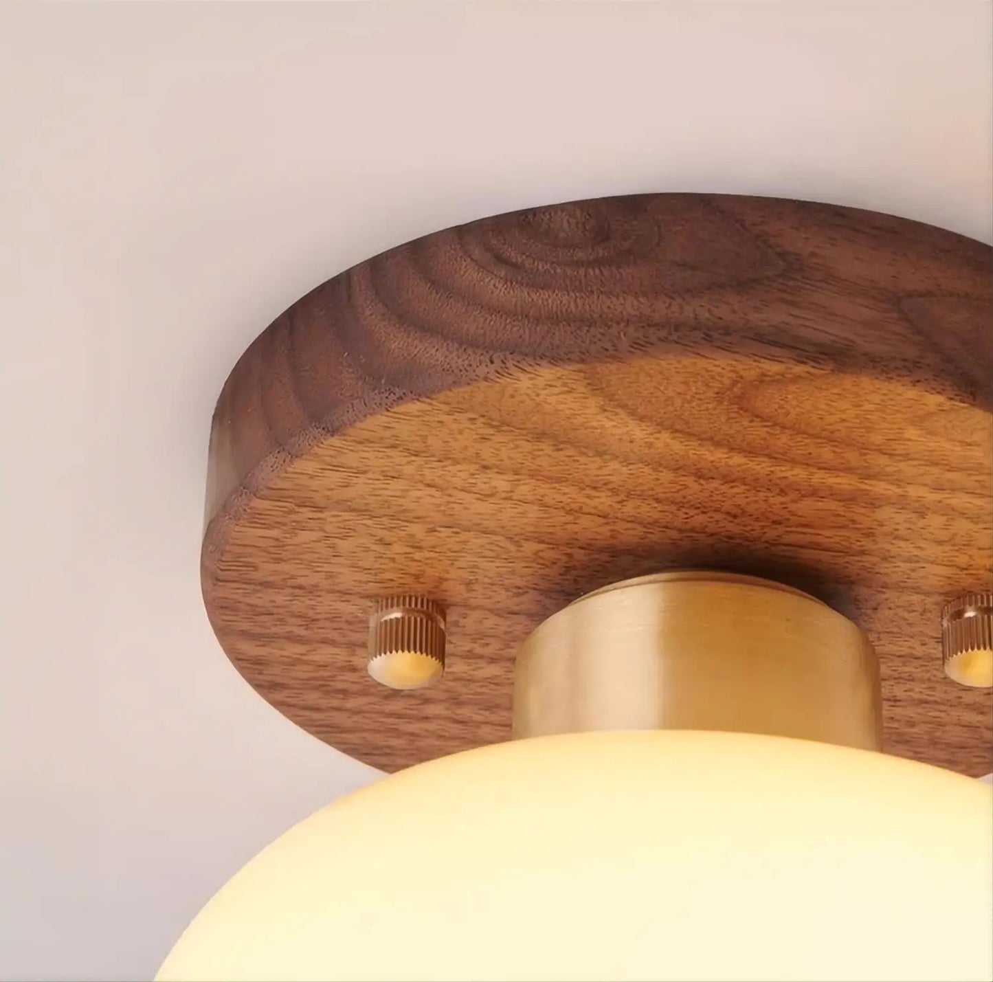 Walnut Wood Wabi-Sabi Ceiling Light