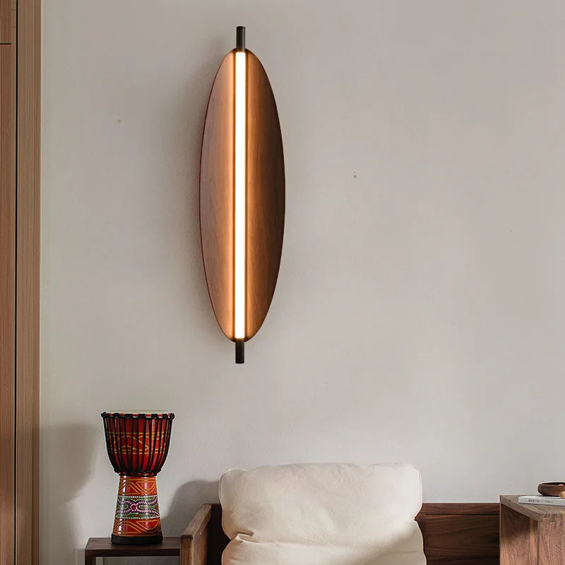 Japanese Wabi Sabi Style Wood Grain LED Pendant Light