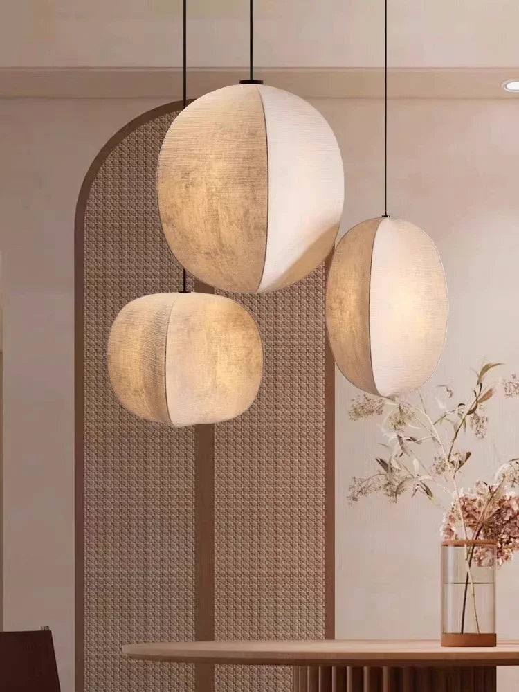 Wabi-Sabi Korean Style Cage LED Lighting Fixtures