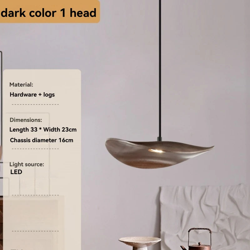 Solid Wood Walnut Leaf Multi-Head Combination Retro Style