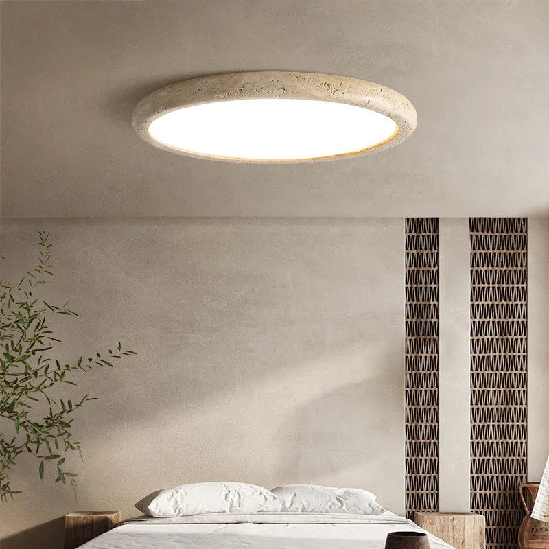 Modern Natural Stone LED Pendant Light Nordic Retro Travertine Chandelier for Dining Room Beside Home Decor Light Fixtures