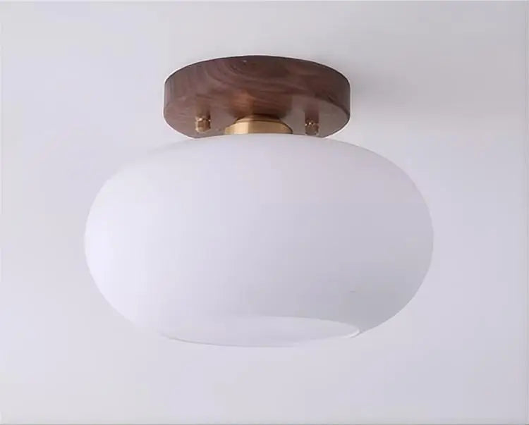 Walnut Wood Wabi-Sabi Ceiling Light