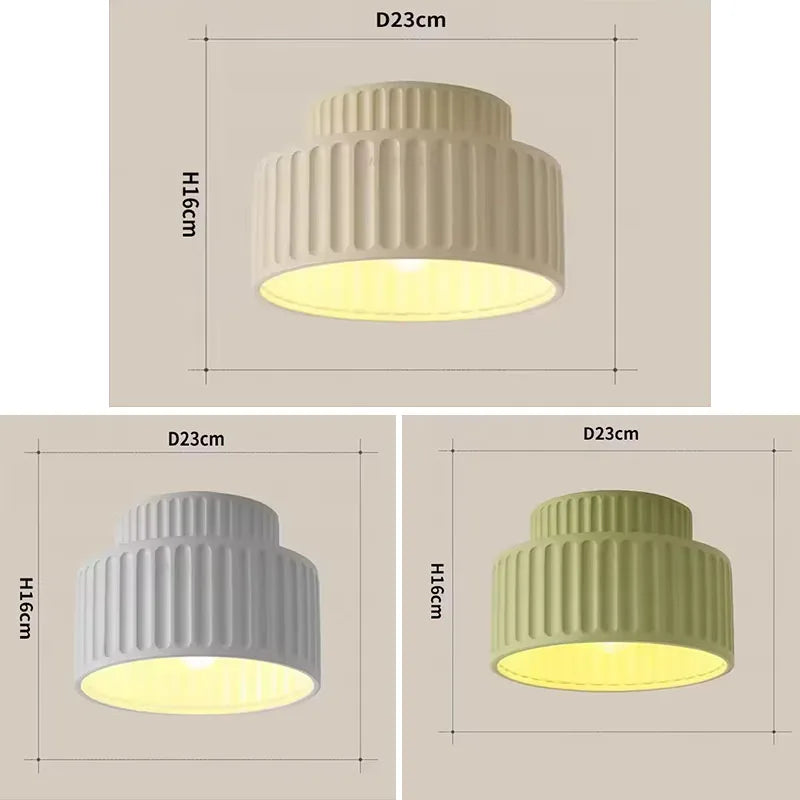 Two Tiered Nordic Resin Cylindrical Decoration Ceiling Lamp