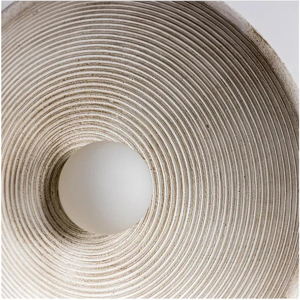 Japanese Style Wall Lamp Round Shade Resin Decor Wall Mount Lights