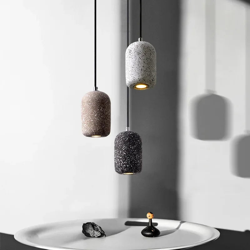 Minimalist Cement LED Creative Terrazzo Pendant Lamp