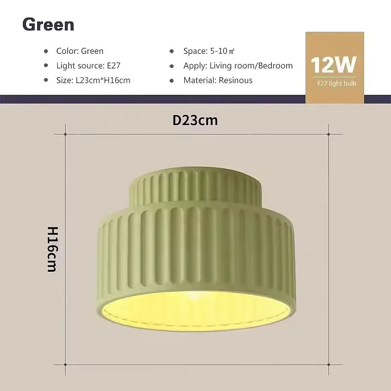 Two Tiered Nordic Resin Cylindrical Decoration Ceiling Lamp