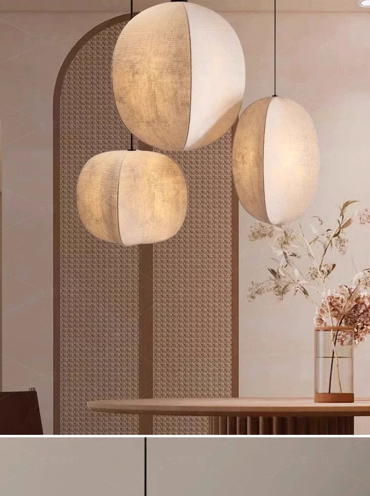 Wabi-Sabi Korean Style Cage LED Lighting Fixtures