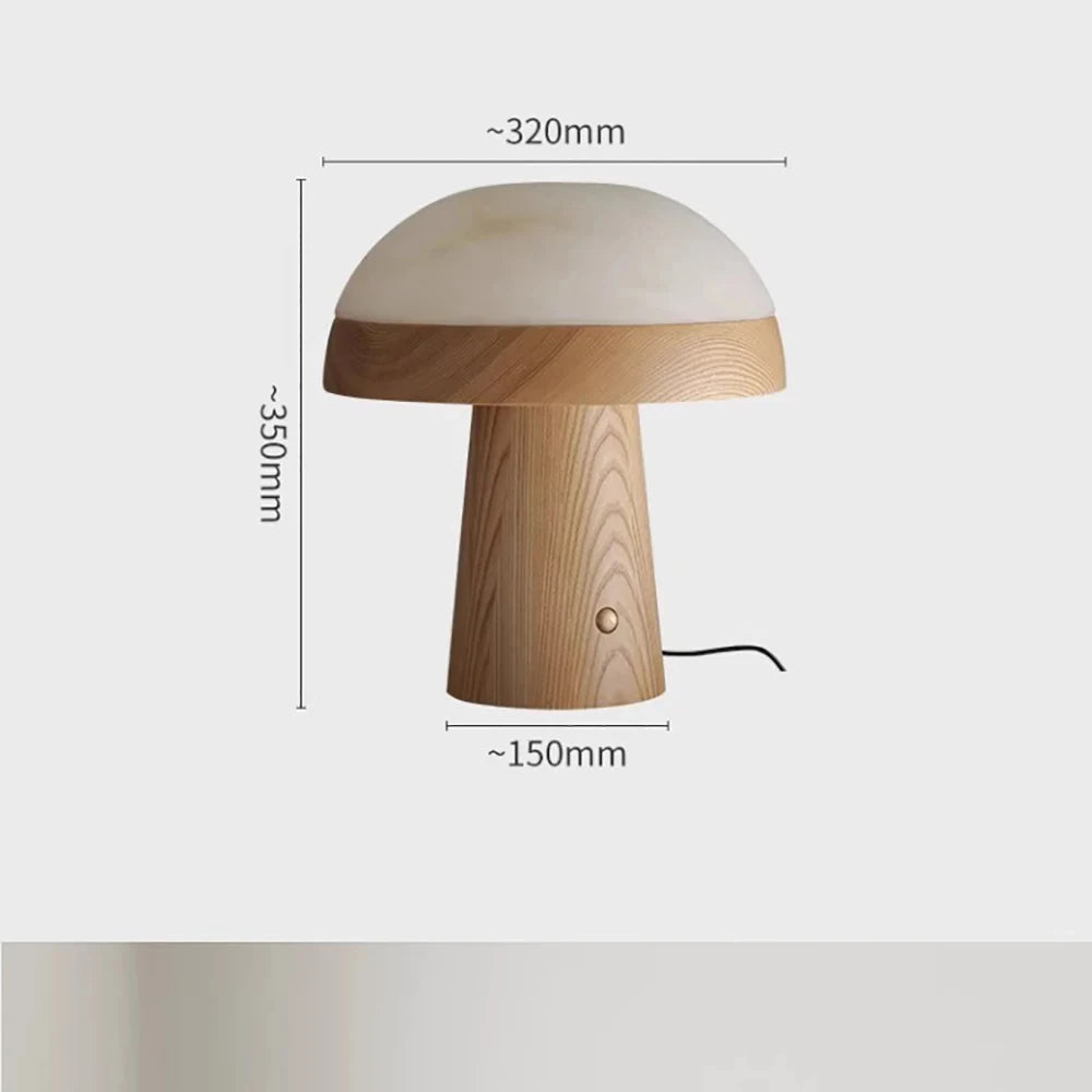 Creative Light Luxury Wood+Marble Table Lamp