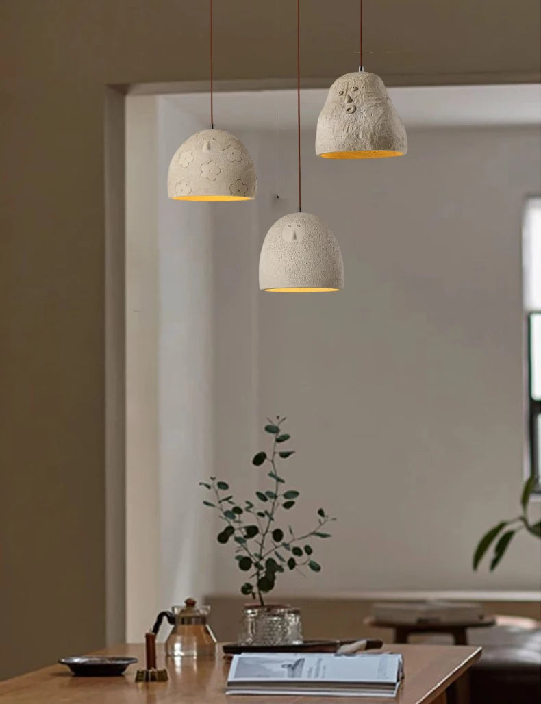 Japanese Style Personalized Creative Art Cement Decor Chandelier