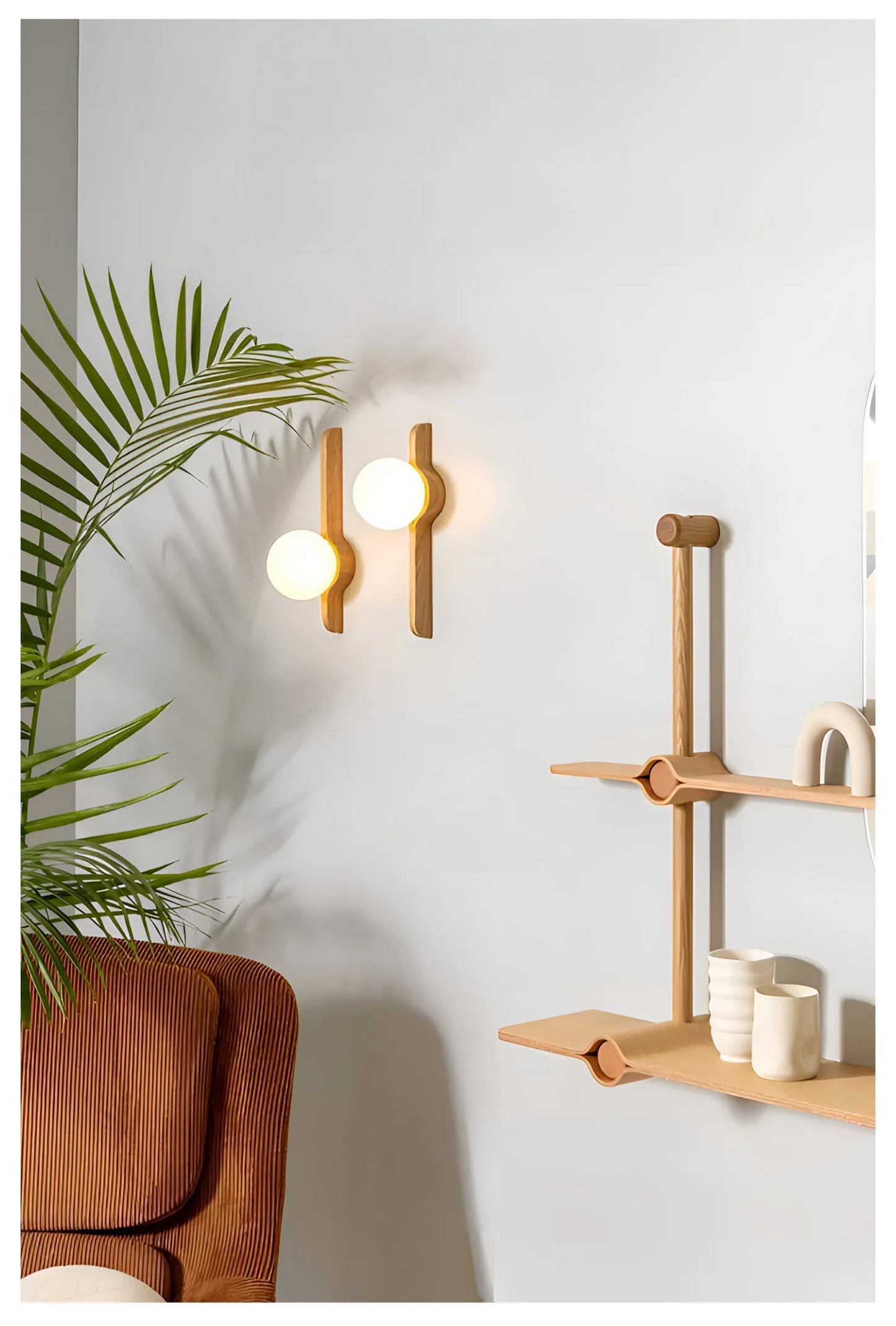 Globe Glass Moonlight Wall Sconce Light
