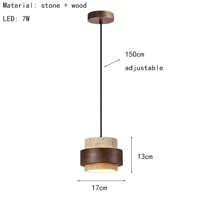 Travertine Decorative Stone Wabi-Sabi Lamp Light for Living Room Bedroom