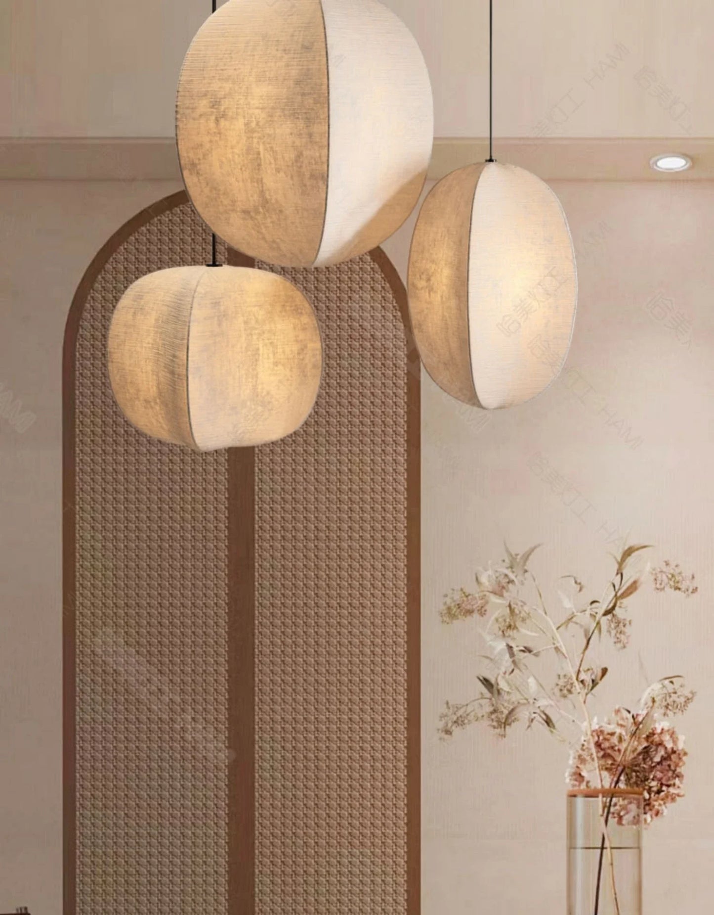 Wabi-Sabi Korean Style Cage LED Lighting Fixtures