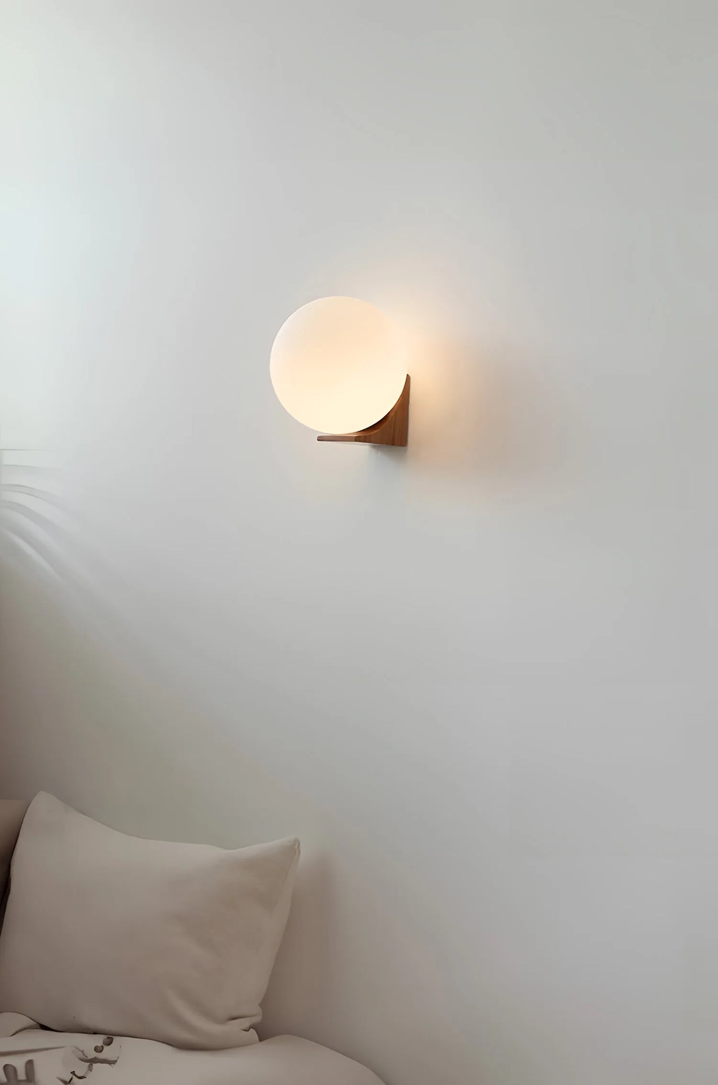 Walnut  Round Ball Glass Wall light Sconces