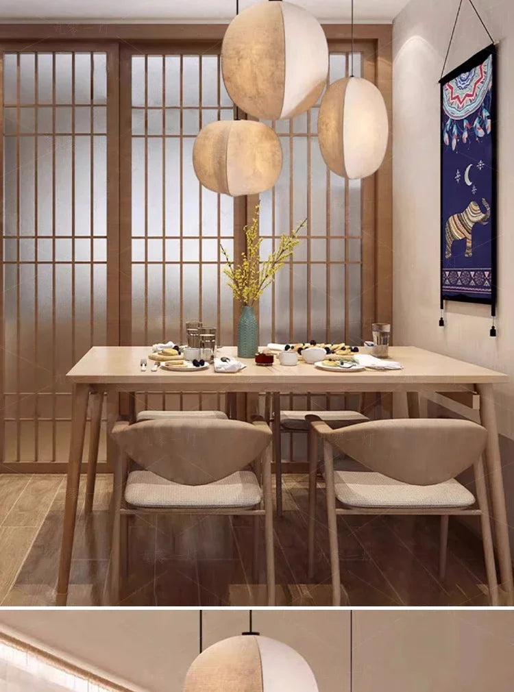 Wabi-Sabi Korean Style Cage LED Lighting Fixtures