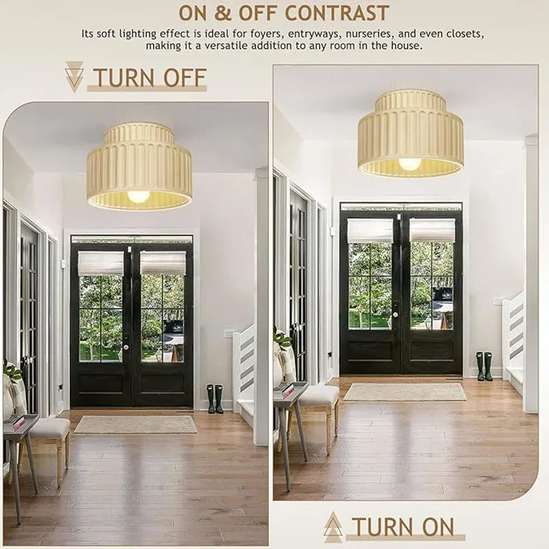 Two Tiered Nordic Resin Cylindrical Decoration Ceiling Lamp