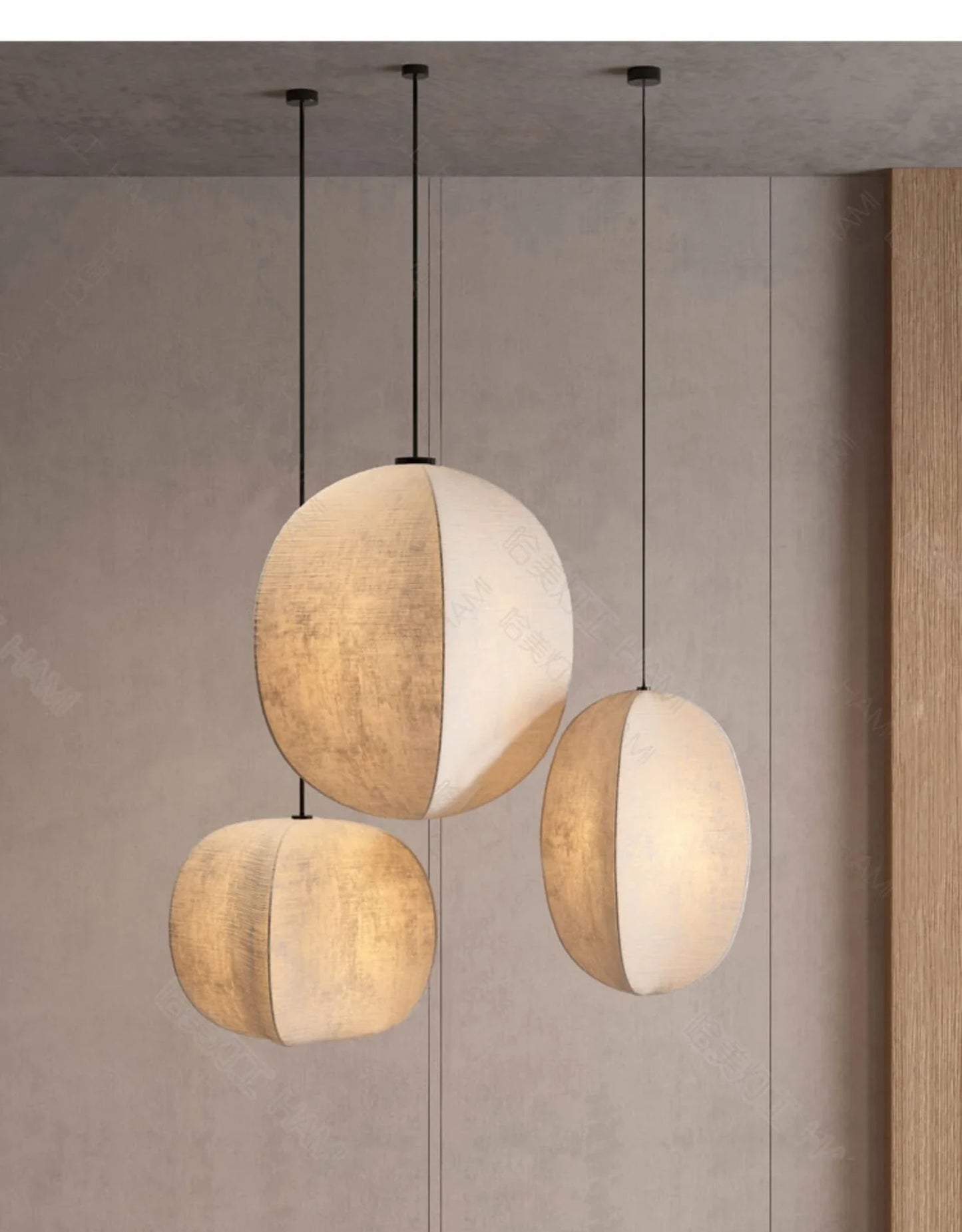 Wabi-Sabi Korean Style Cage LED Lighting Fixtures