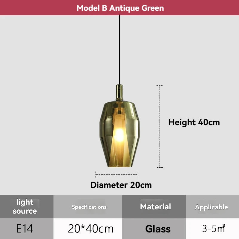 Modern Simple Creative Coloured Glass Hanging Line Chandelier