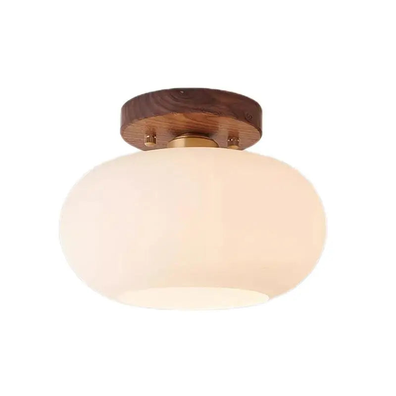 Walnut Wood Wabi-Sabi Ceiling Light