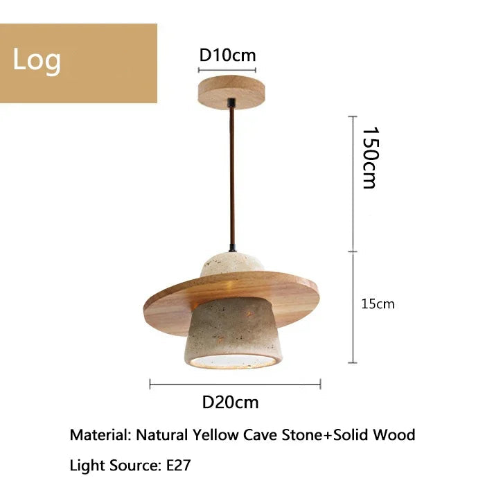 Natural Yellow Cave Stone Pendant Light