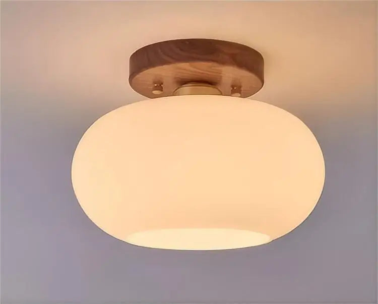 Walnut Wood Wabi-Sabi Ceiling Light