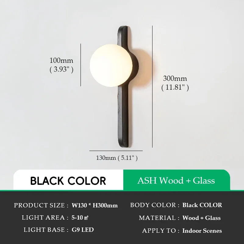 Globe Glass Moonlight Wall Sconce Light
