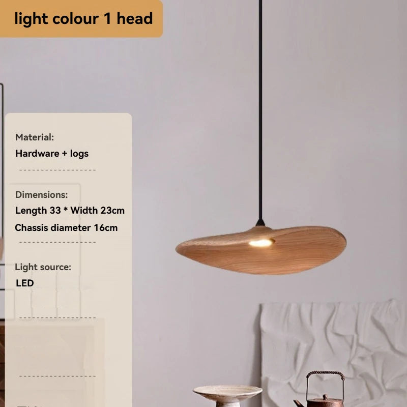 Solid Wood Walnut Leaf Multi-Head Combination Retro Style