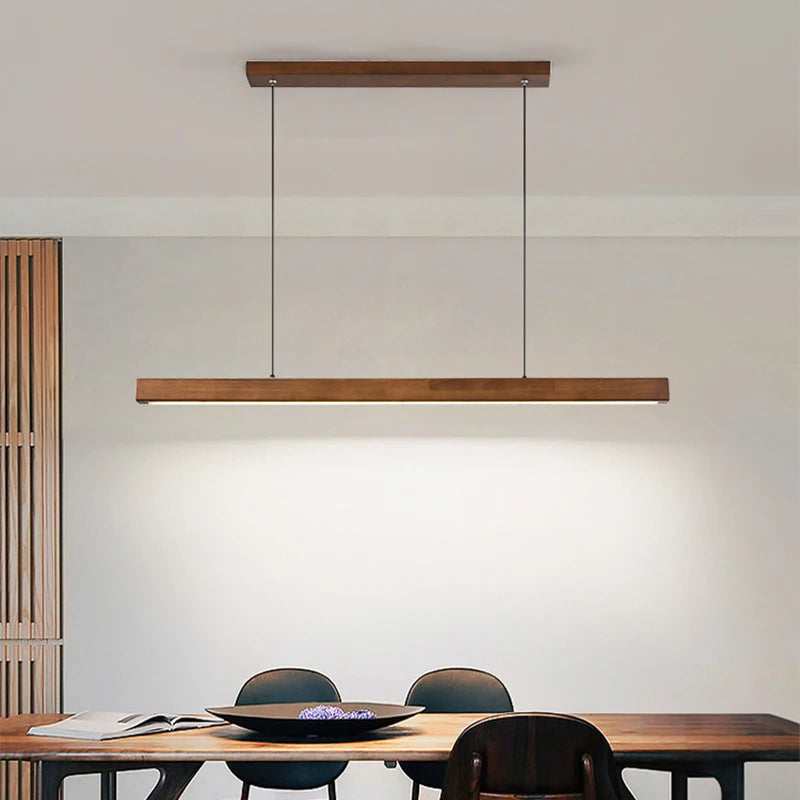Senomi Modern wooden Long Strip LED Pendant Light