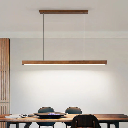 Senomi Modern wooden Long Strip LED Pendant Light