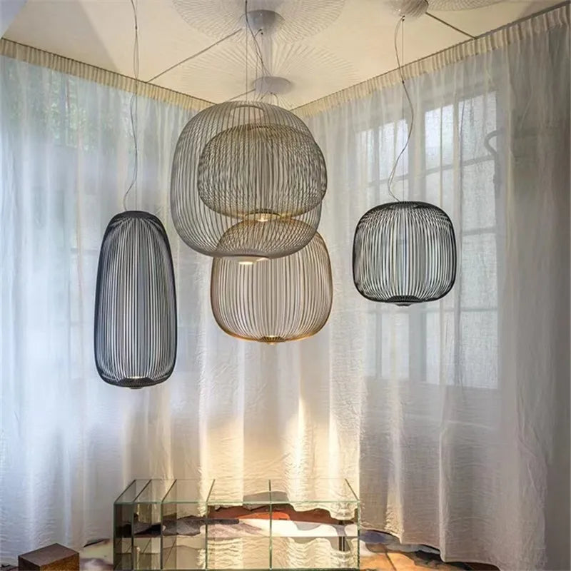 Spokes Pendant Minimalist Birdcage Hanging Light