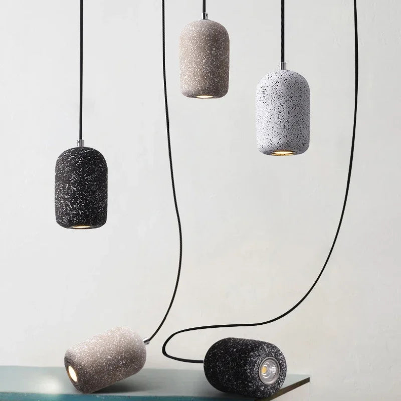 Minimalist Cement LED Creative Terrazzo Pendant Lamp